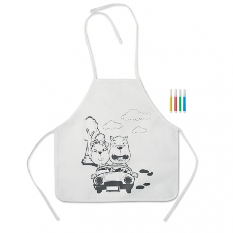 Non woven apron with 4 markers
