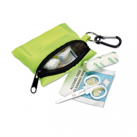 First aid kit with carabiner