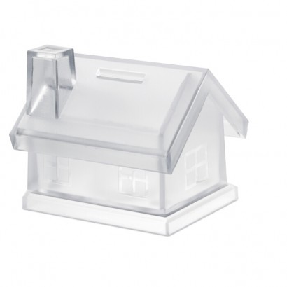 Plastic house coin bank