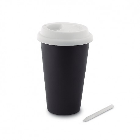 Chalk tumbler (double wall) with silicone lid