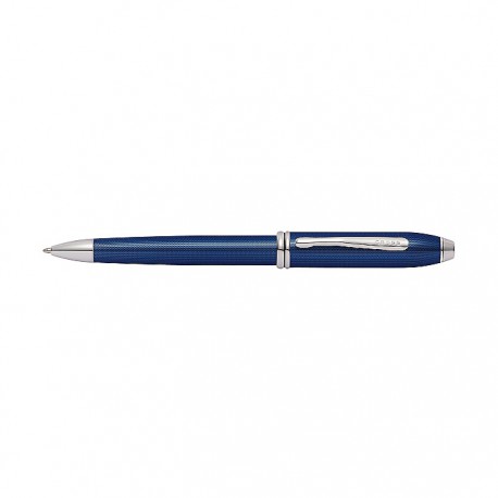 Townsend Polished Blue Quartz Lacquer Ballpoint With Rhodium Plated appointments