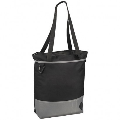 Convention tote featuring a zipped main compartment