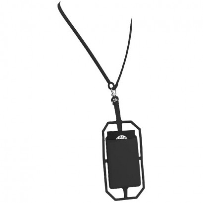 Silicone RFID card holder with lanyard