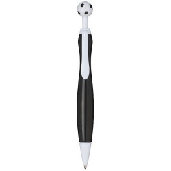 Ballpoint pen with football shaped click action mechanism