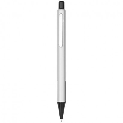 Ballpoint pen with click action mechanism and side rubber strips