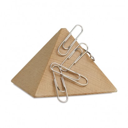 Wooden pyramid clip holder
