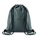 Drawstring bag in two tone fleece fabric with front pocket