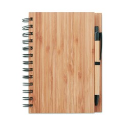 A5 bamboo cover notebook with 70 lined recycled paper pages