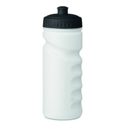 Sports drinking bottle with convenient handgrip in solid PE plastic 500 ml