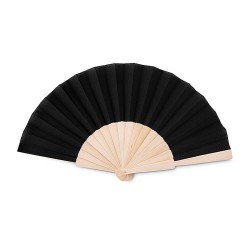 Manual hand fan in wood with polycotton fabric