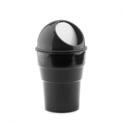 Convenient car garbage bin with an easy to open and close cover