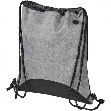 Drawstring backpack with media earbud port and thick deluxe string straps for carrying comfort
