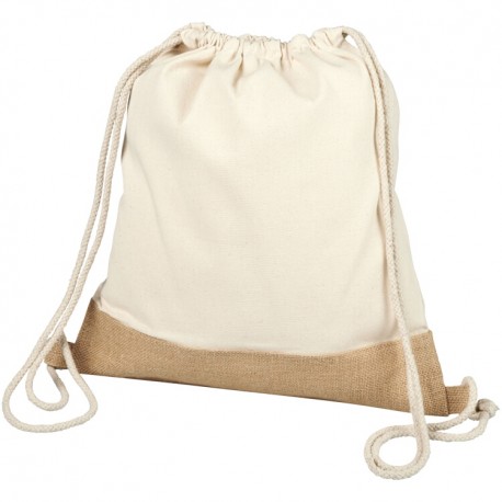 Cotton jute drawstring backpack