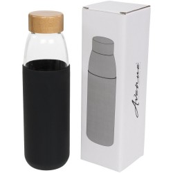 "Kai" 540 ml glass sport bottle with wood lid